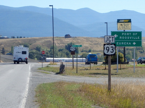 We have intersected Hwy 93 north of Eureka.