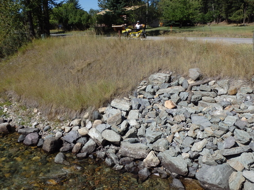 Terry and the Bee across Grave Creek.