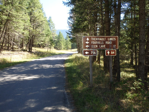 Road signs, Kootenai NF, MT.