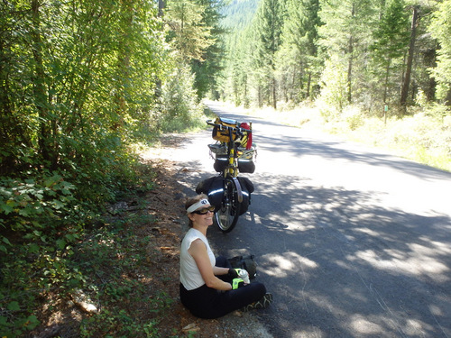 Snack time, Terry and the Bee (GDMBR, MT).