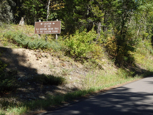 Location of the old Kootenai Indian Trail to the Eastern Plains.