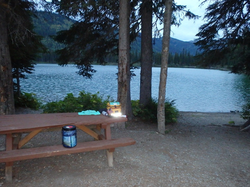 Our idyllic lake side camp site had turned into a tundra typhoon.