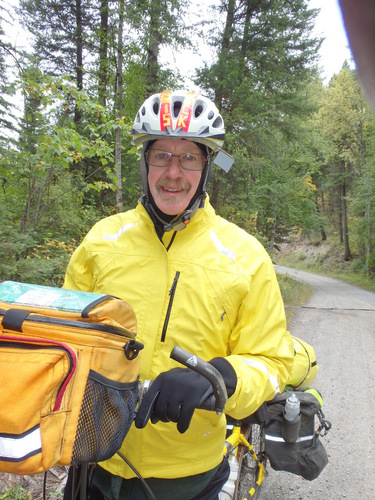 Moi with a wet jacket, doing OK, dry, and warm.