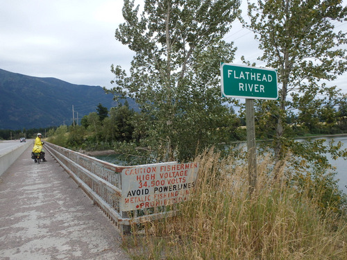 Crossing the Flathead River on the GDMBR.