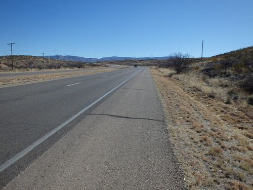 Heading east on US-70 on a gentle climb.