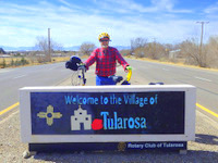 Dennis & Terry Struck, and the Bee are at the east-end entrance of Tularosa, NM