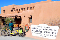 Terry, Dennis (behind the camera), and the Bee at the White Sands National Monument, New Mexico, Visitor's Center.