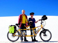 Dennis & Terry along with the Bee in White Sands National Monument, New Mexico, in the Heart of the Dunes