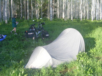 Good Tent Camp Site in the Morning Sun