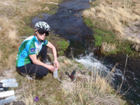 Operating a Water Filter at a Stream.